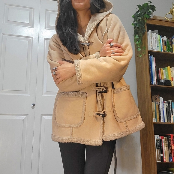 90s LL Bean Tan Sherpa Lined Jacket - Picture 11 of 11